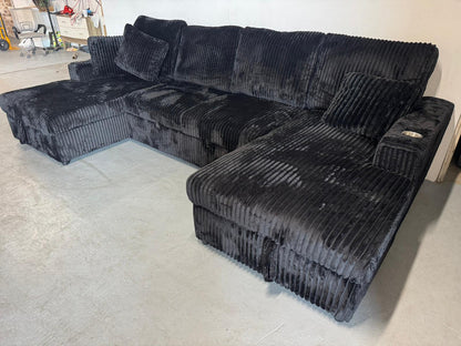 🌟 Brand New Black U-Shape Sofa Bed – Modern Comfort Meets Smart Design 🌟