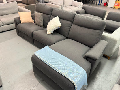 Nick Scali L shape with manual recliner | Pre-owned – Steam cleaned | SYDNEY WIDE DELIVERY