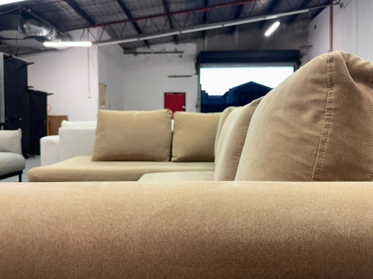 Mocha L-Shape Lounge – Spacious L-Shape | Pre-Owned | Steam Cleaned | Sydney-Wide Delivery