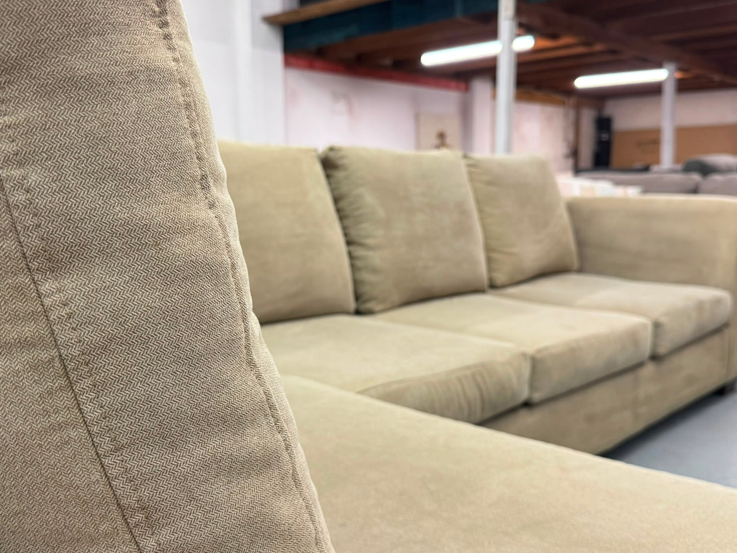 Mocha L-Shape Lounge – Spacious L-Shape | Pre-Owned | Steam Cleaned | Sydney-Wide Delivery