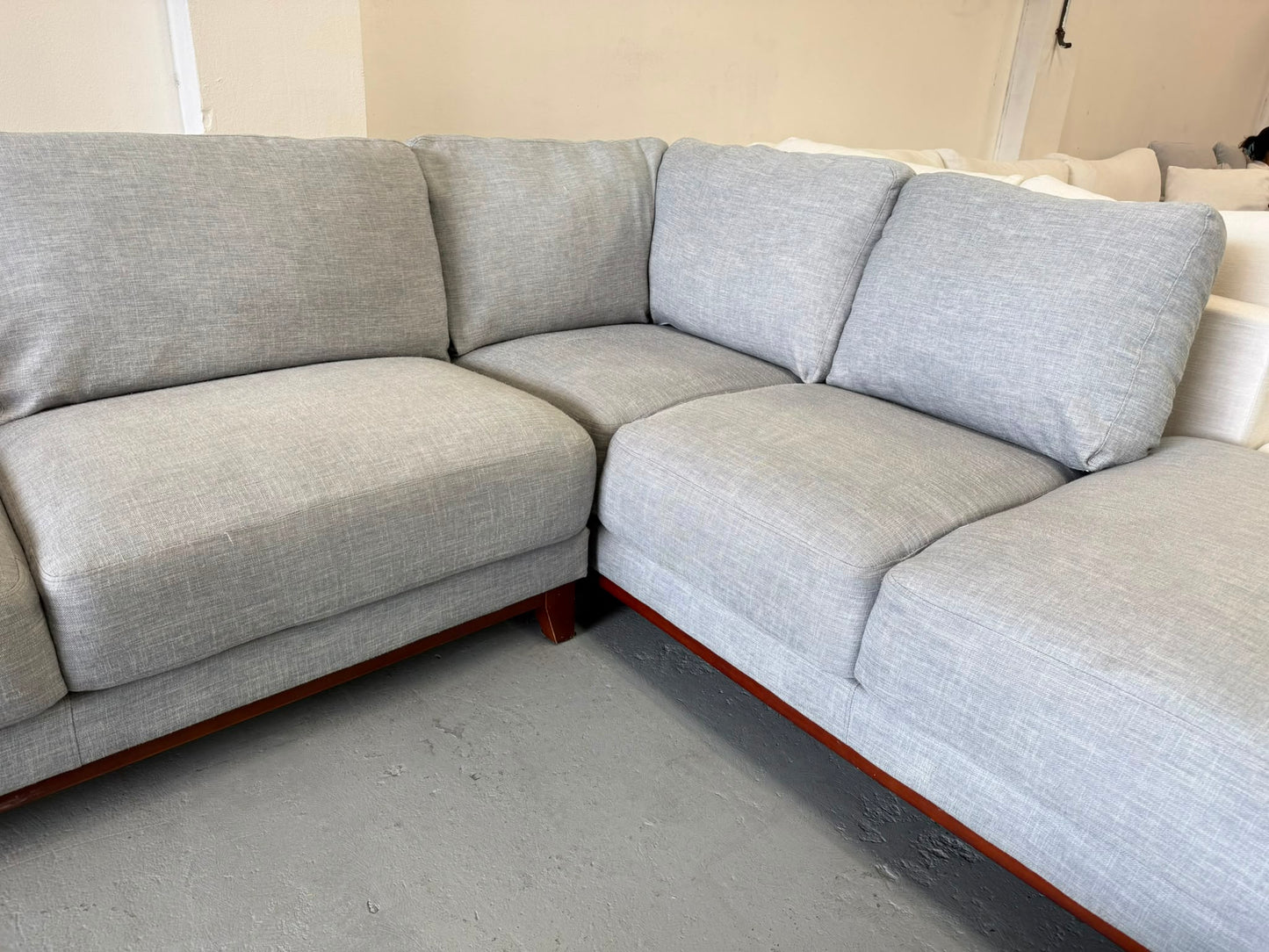 Grey L Shape Sofa – Spacious L-Shape | Pre-Owned | Steam Cleaned | Sydney-Wide Delivery
