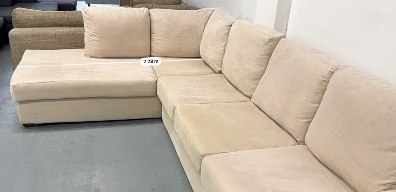 Beige L-Shape Sofa | Preowned | Steam Cleaned | Sydney-Wide Delivery✨