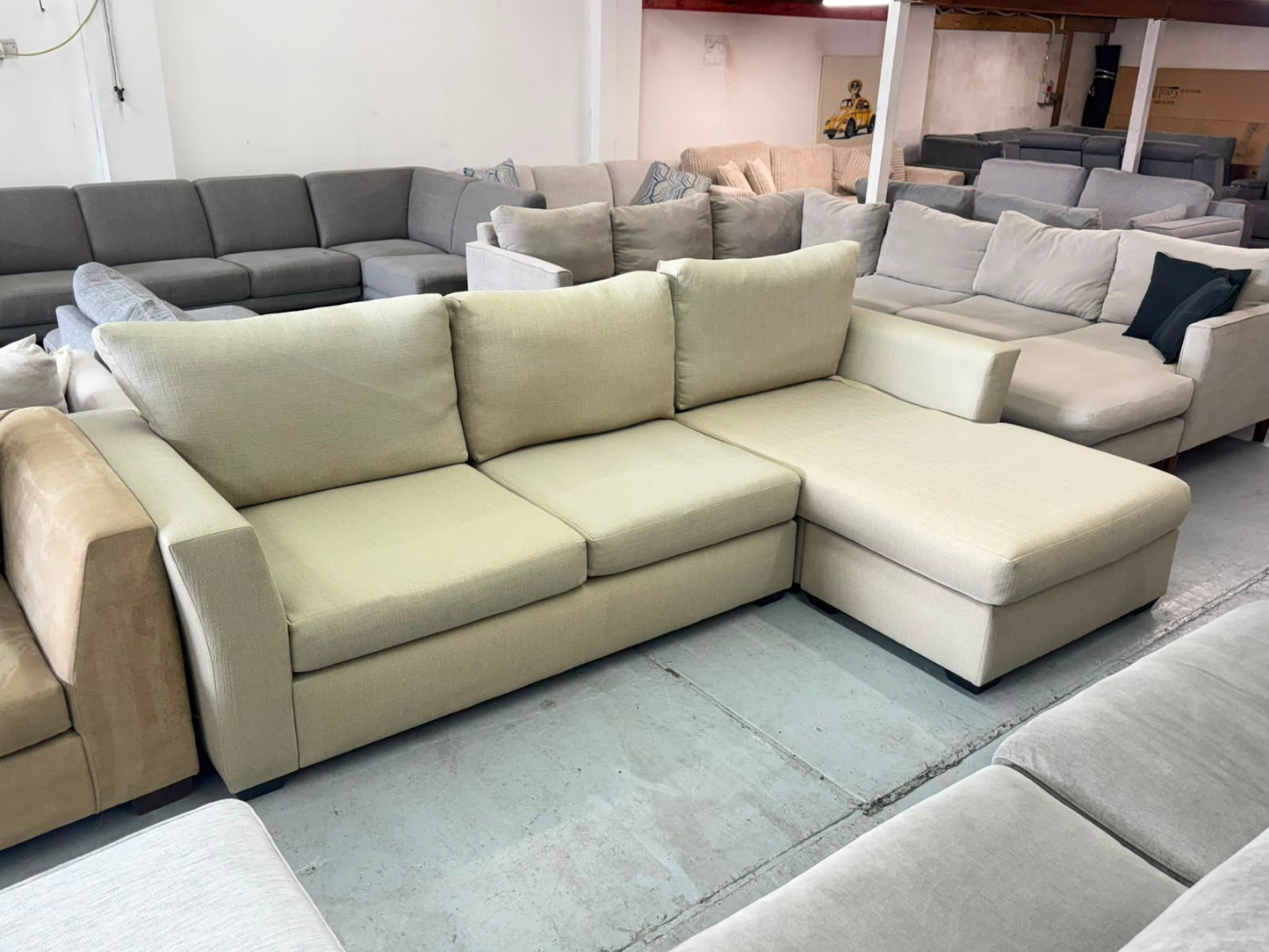 Harvey Norman Beige L-Shape Sofa with Reversible Chaise | Pre-Owned | Steam Cleaned | Sydney Wide Delivery