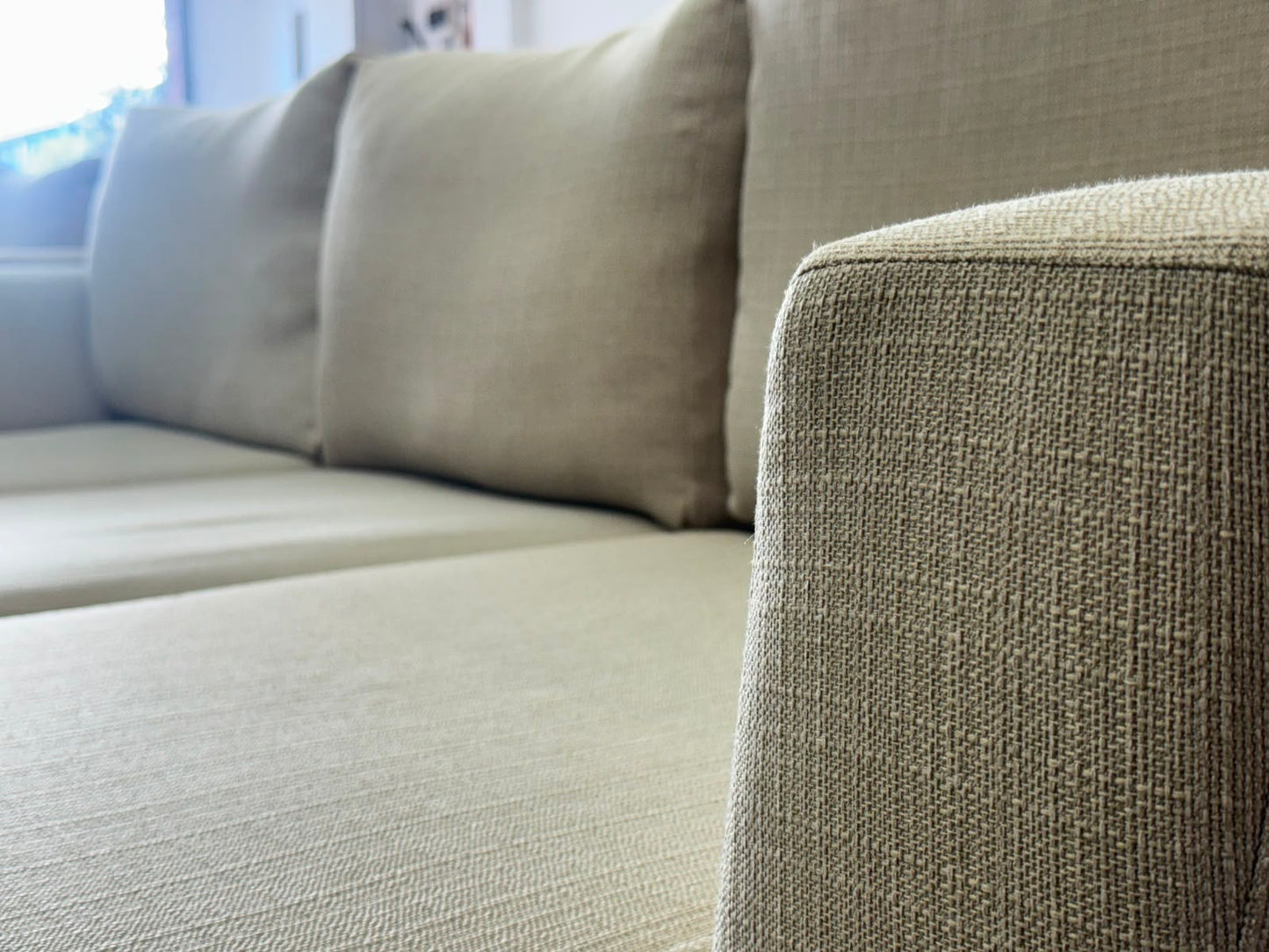 Harvey Norman Beige L-Shape Sofa with Reversible Chaise | Pre-Owned | Steam Cleaned | Sydney Wide Delivery