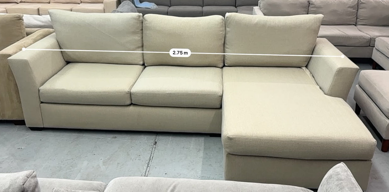 Harvey Norman Beige L-Shape Sofa with Reversible Chaise | Pre-Owned | Steam Cleaned | Sydney Wide Delivery