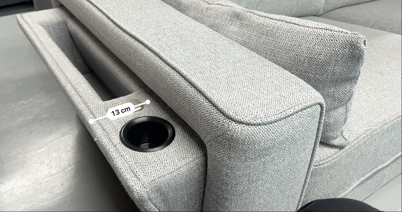 Harvey Norman Light Grey 2.5 Seater Sofa with Side Storage | Brand New | Sydney Wide Delivery