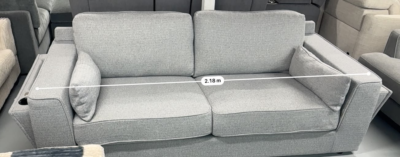 Harvey Norman Light Grey 2.5 Seater Sofa with Side Storage | Brand New | Sydney Wide Delivery