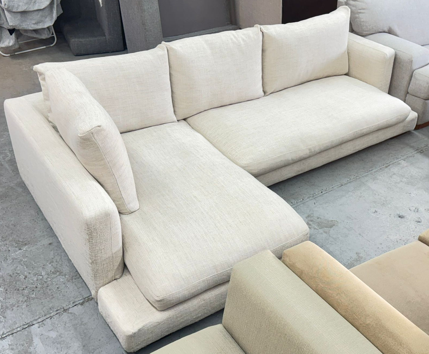 Lounge Lovers Beige L-Shape Sofa | Pre-Owned | Steam Cleaned | Sydney Wide Delivery