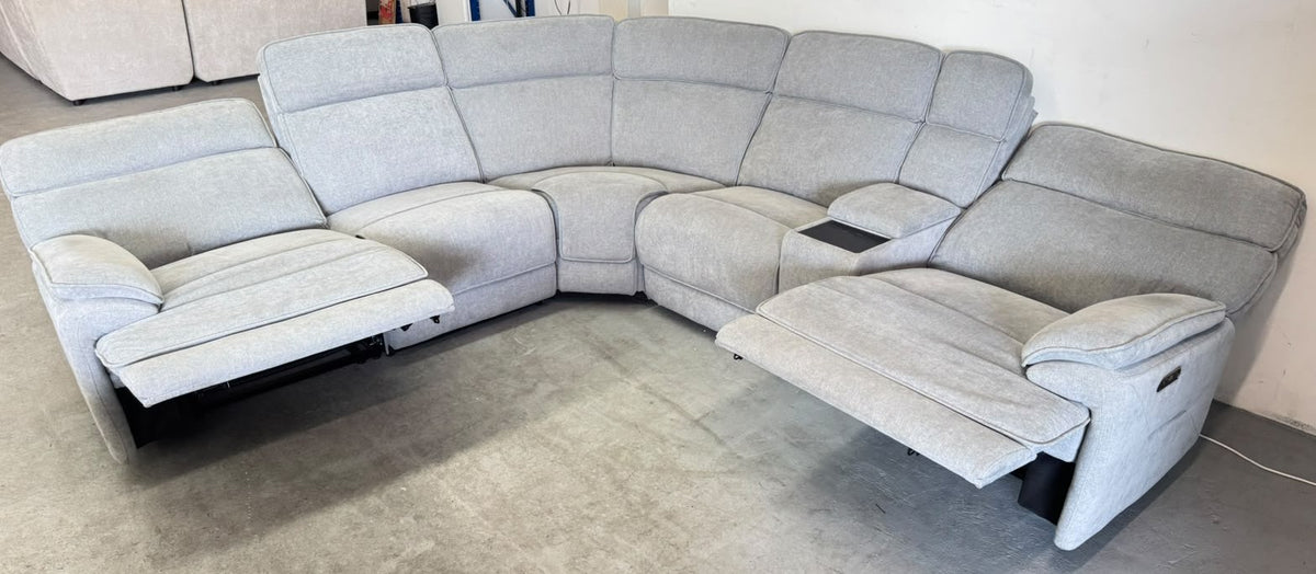 Brand New Harvey Norman Light Grey U-Shape Recliner Sofa | Sydney Wide Delivery