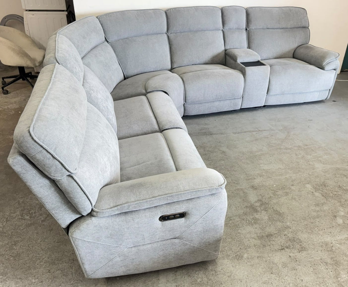 Brand New Harvey Norman Light Grey U-Shape Recliner Sofa | Sydney Wide Delivery