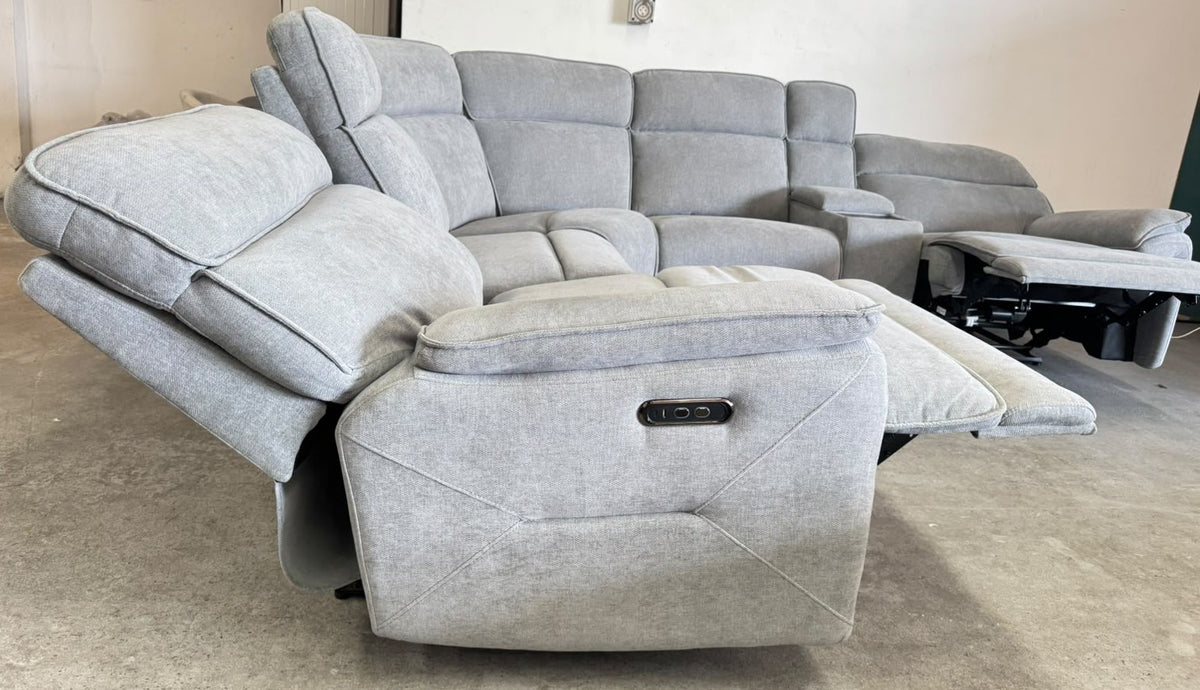 Brand New Harvey Norman Light Grey U-Shape Recliner Sofa | Sydney Wide Delivery