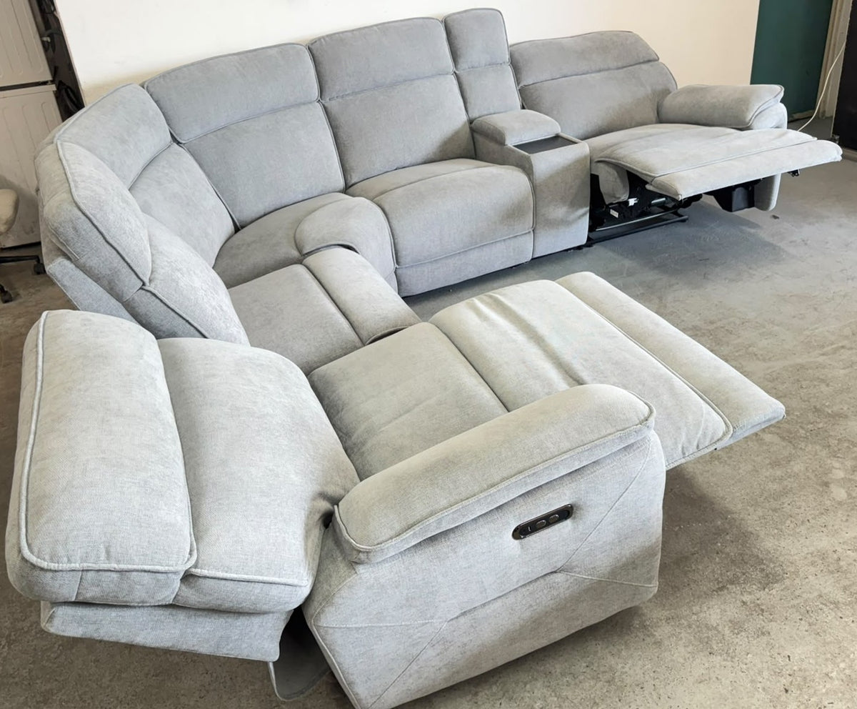 Brand New Harvey Norman Light Grey U-Shape Recliner Sofa | Sydney Wide Delivery