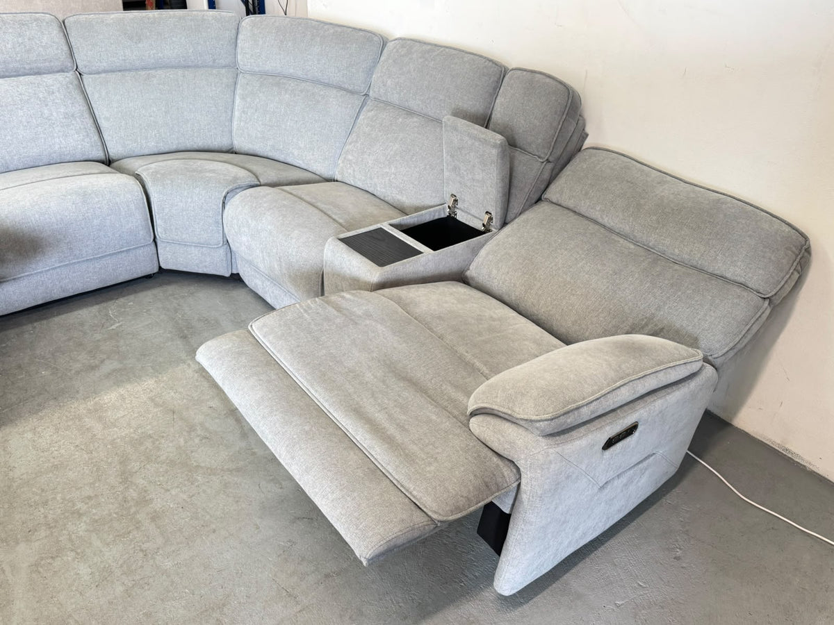 Brand New Harvey Norman Light Grey U-Shape Recliner Sofa | Sydney Wide Delivery