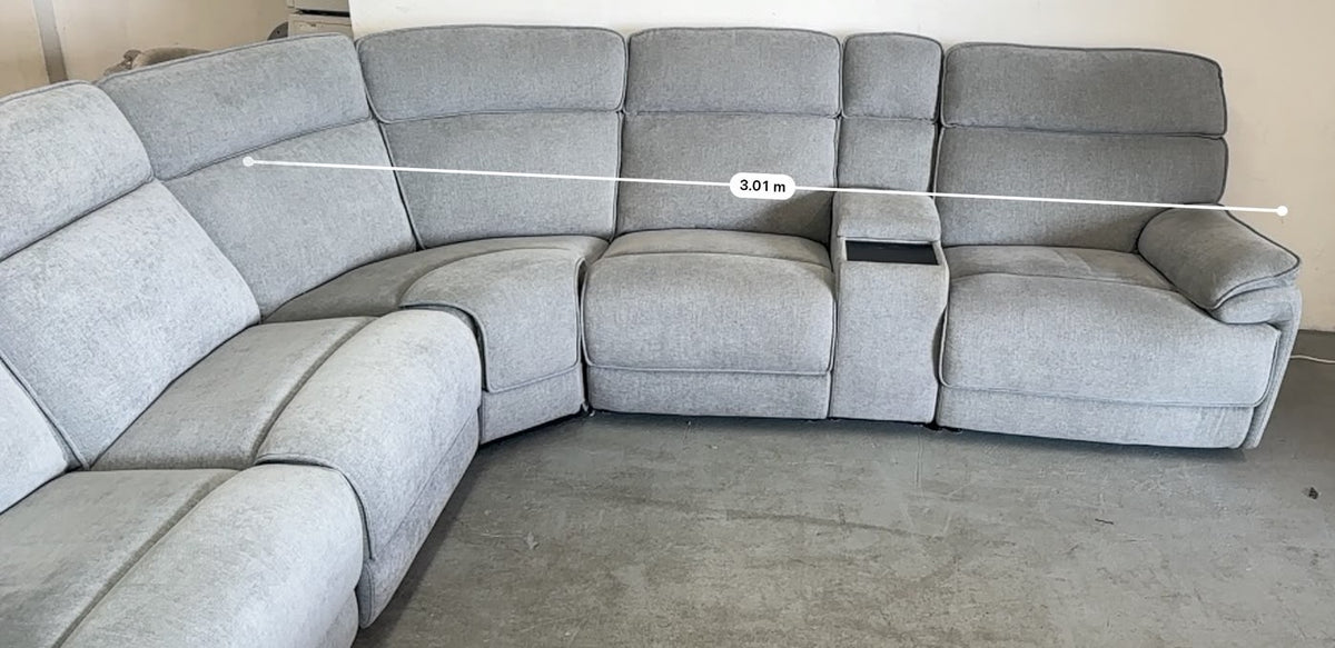 Brand New Harvey Norman Light Grey U-Shape Recliner Sofa | Sydney Wide Delivery