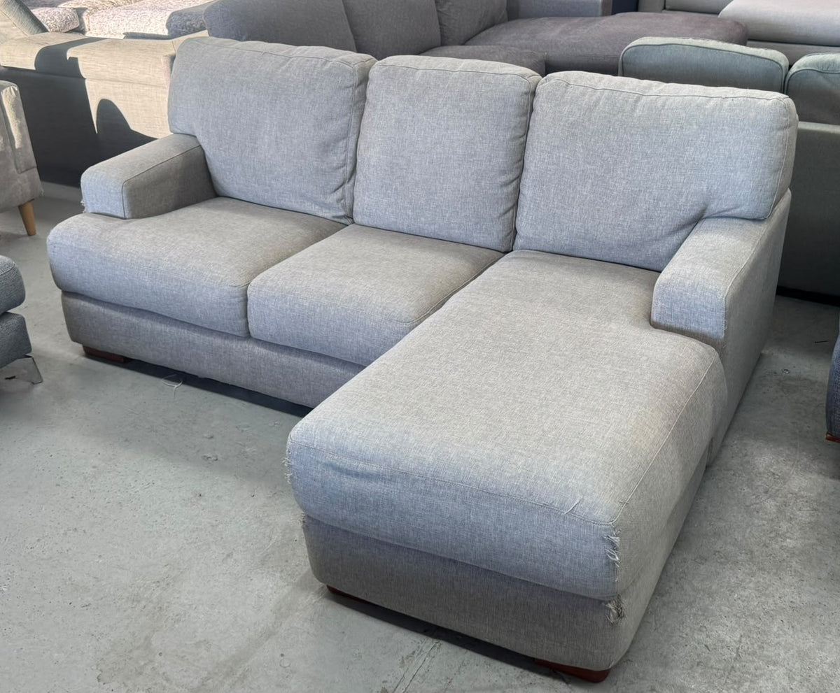 Plush Light Grey L-Shape Sofa | Sydney Wide Delivery | Pre-Owned
