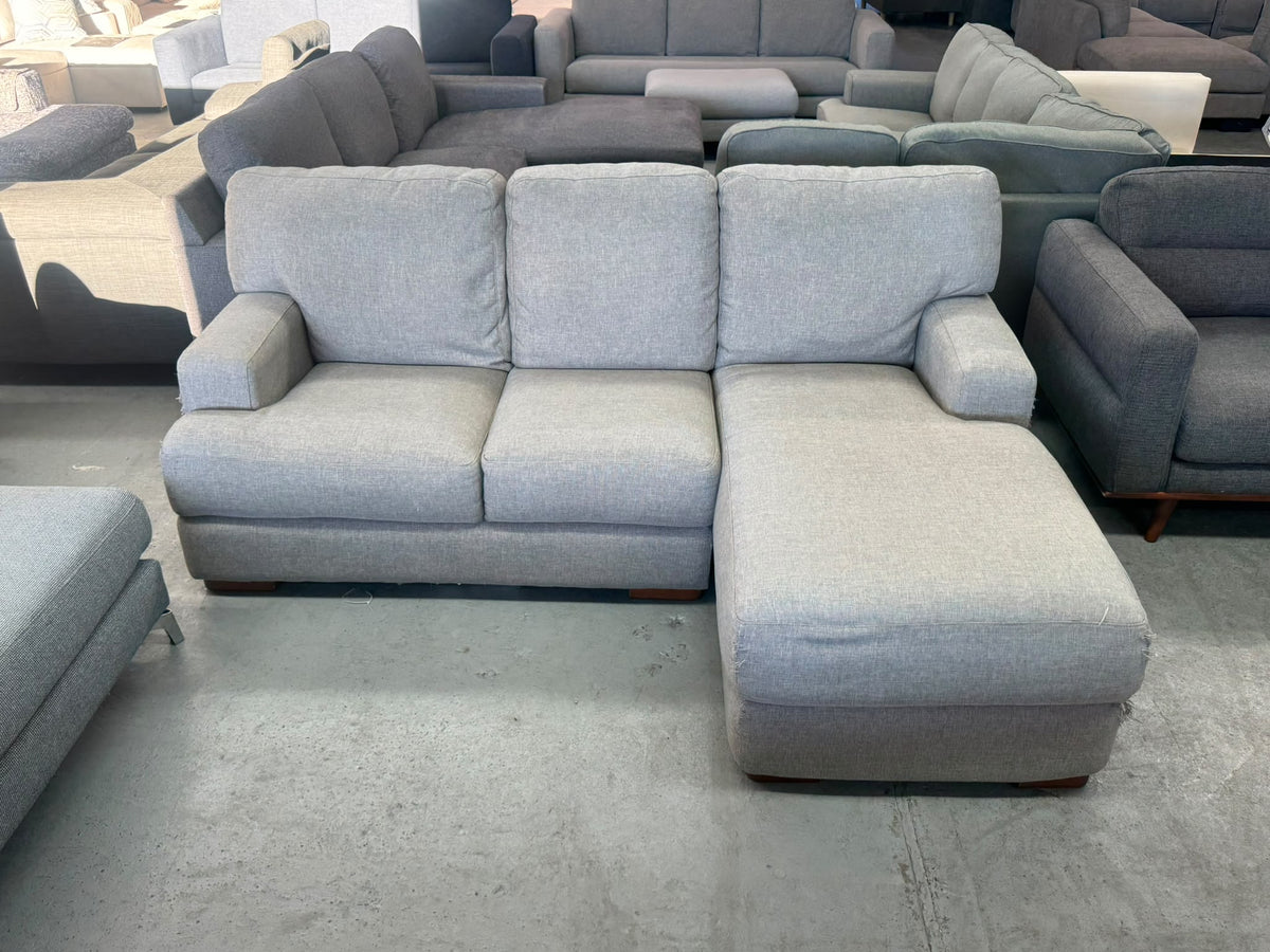Plush Light Grey L-Shape Sofa | Sydney Wide Delivery | Pre-Owned