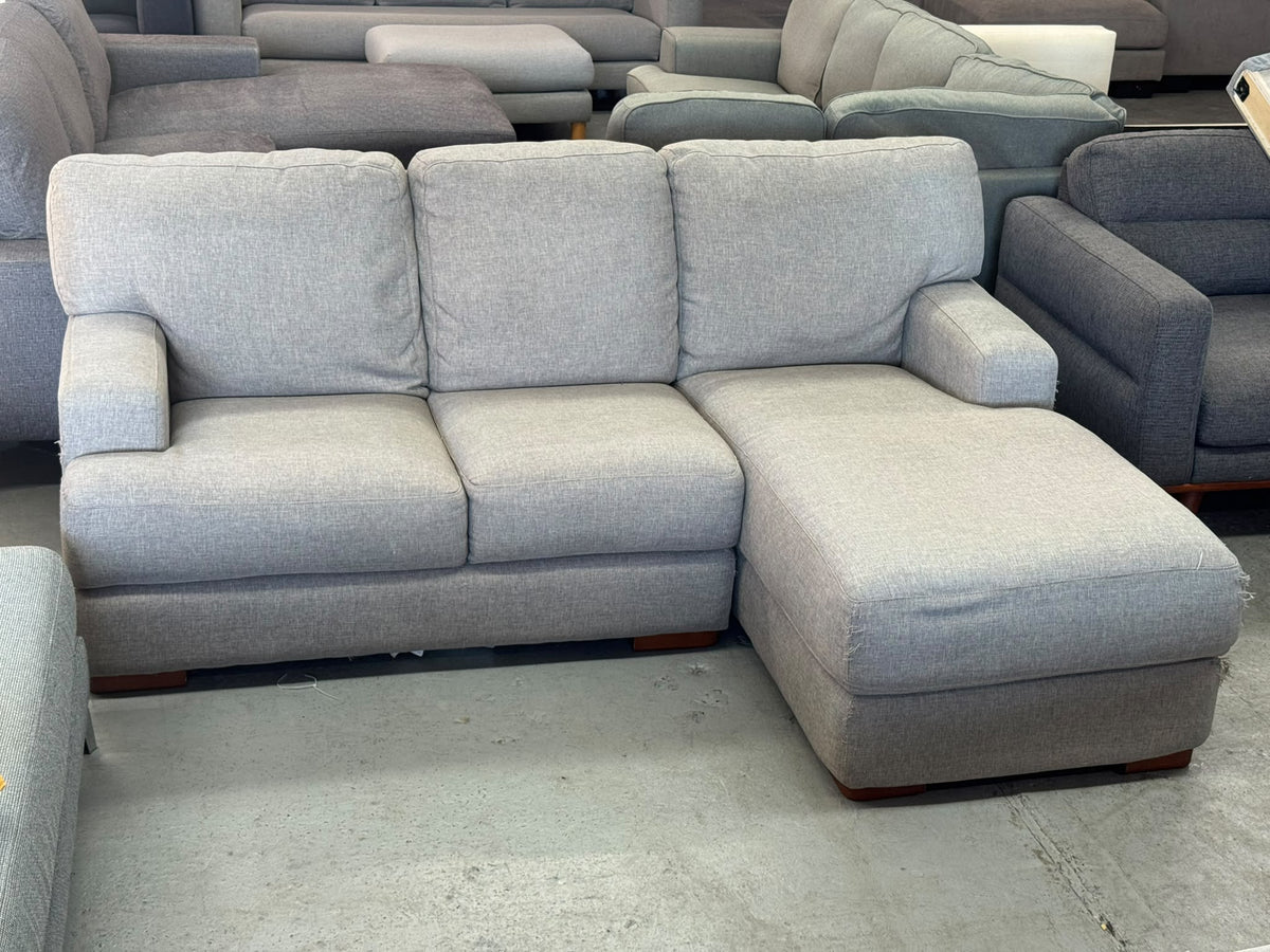 Plush Light Grey L-Shape Sofa | Sydney Wide Delivery | Pre-Owned
