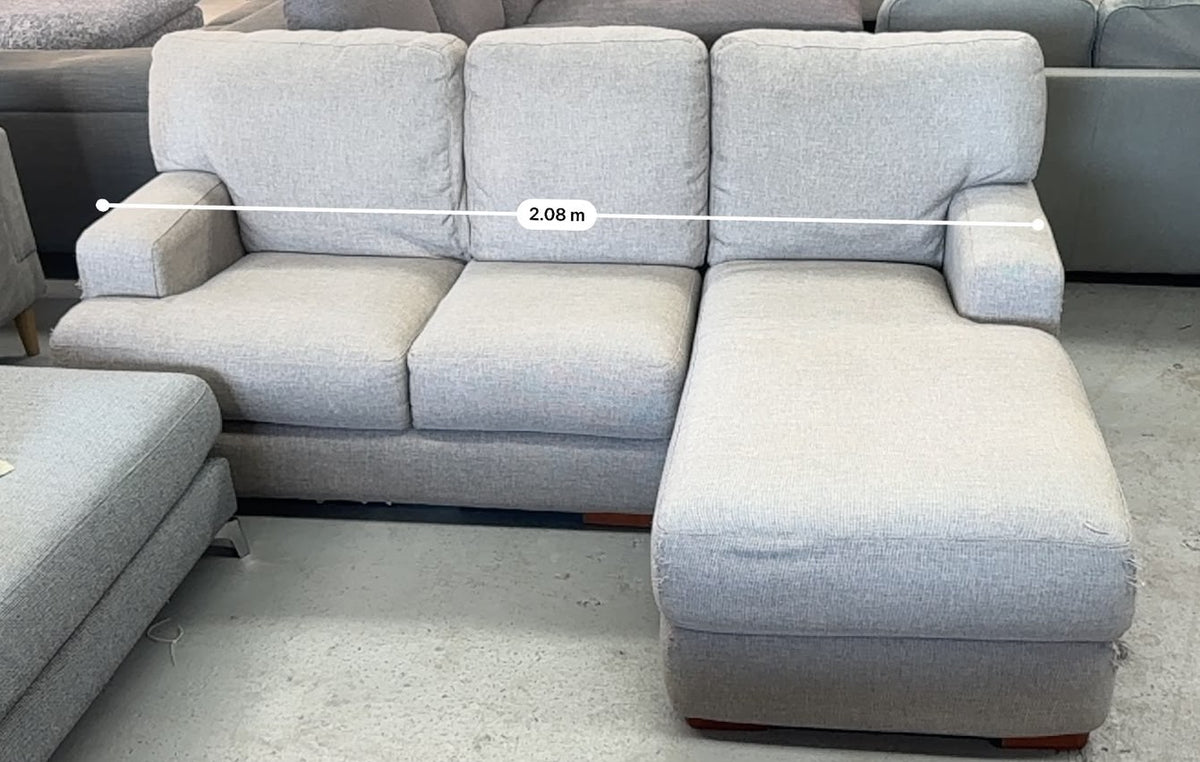 Plush Light Grey L-Shape Sofa | Sydney Wide Delivery | Pre-Owned