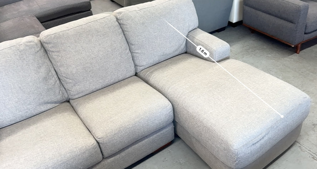 Plush Light Grey L-Shape Sofa | Sydney Wide Delivery | Pre-Owned