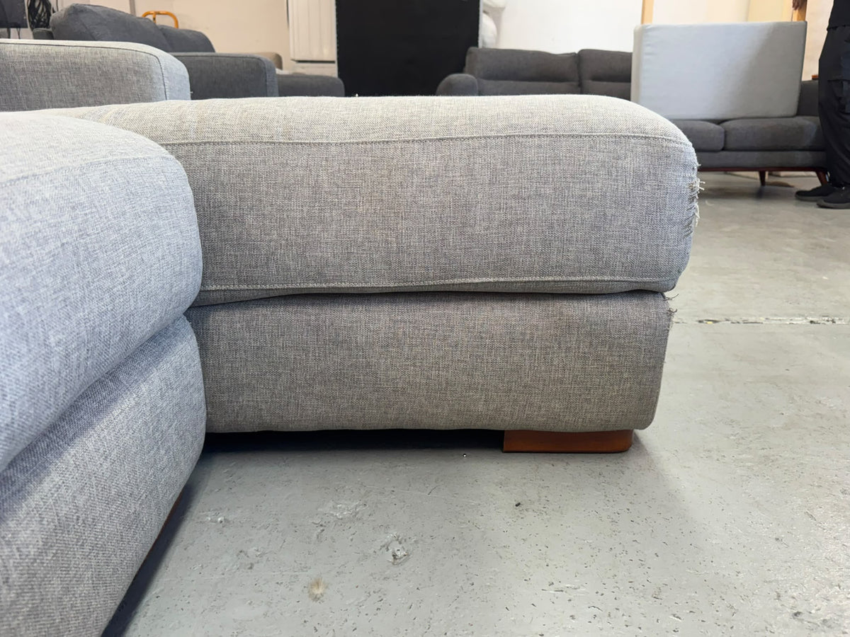 Plush Light Grey L-Shape Sofa | Sydney Wide Delivery | Pre-Owned