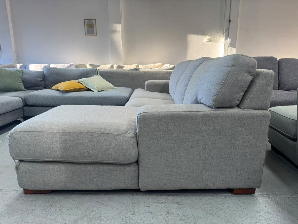 Plush Light Grey L-Shape Sofa | Sydney Wide Delivery | Pre-Owned