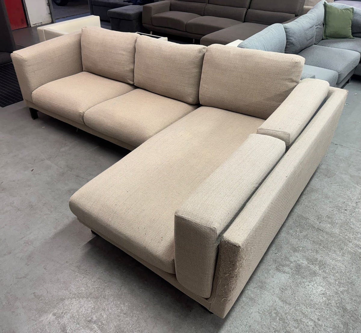 Beige L-Shape Sofa | Fully Washable Covers | Sydney Wide Delivery | Pre-Owned
