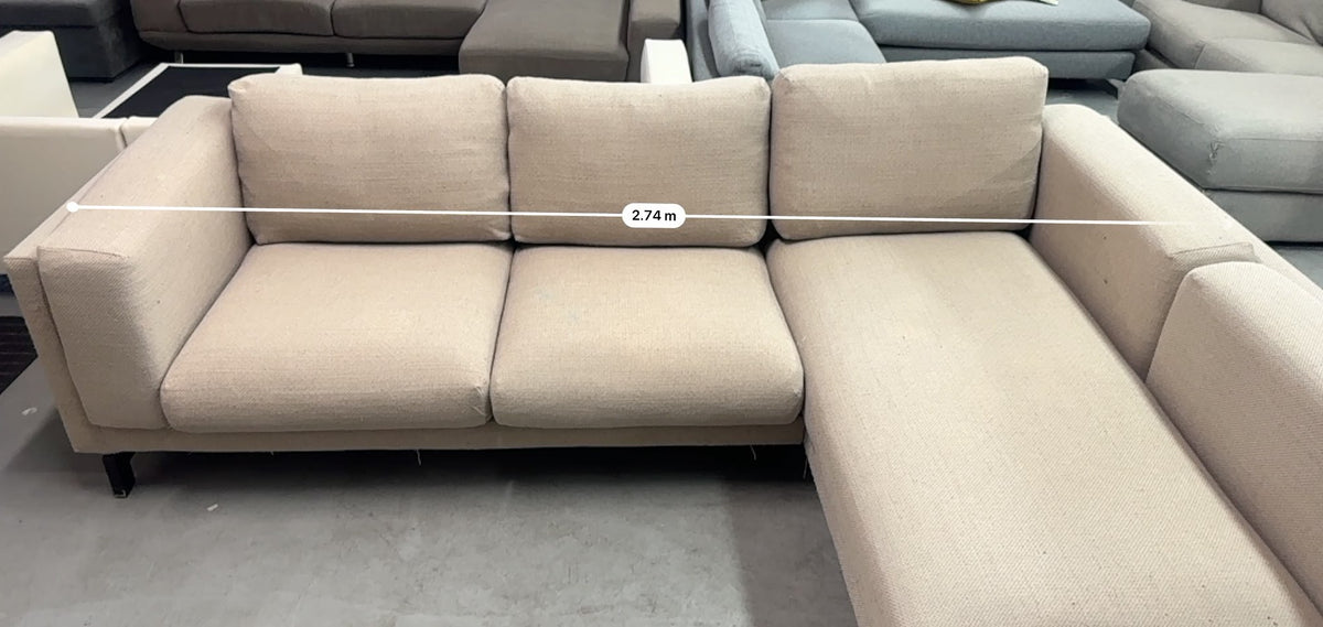 Beige L-Shape Sofa | Fully Washable Covers | Sydney Wide Delivery | Pre-Owned