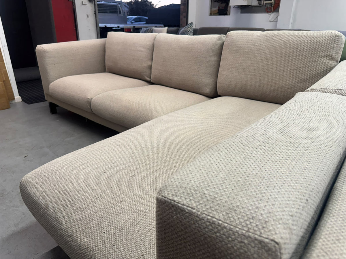 Beige L-Shape Sofa | Fully Washable Covers | Sydney Wide Delivery | Pre-Owned