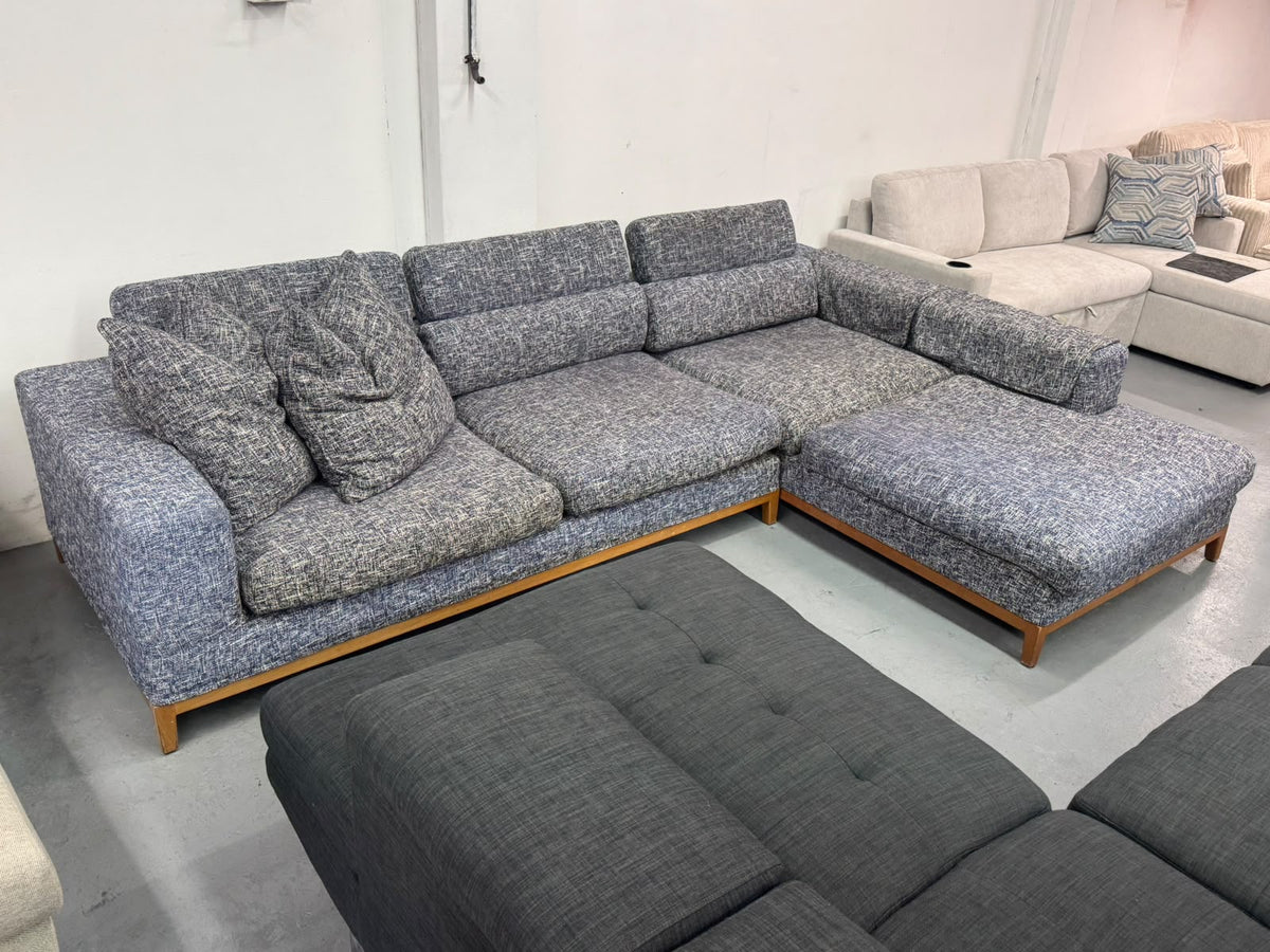 Feather Comfort L-Shape Sofa | Adjustable Headrests | Sydney Wide Delivery | Pre - Owned