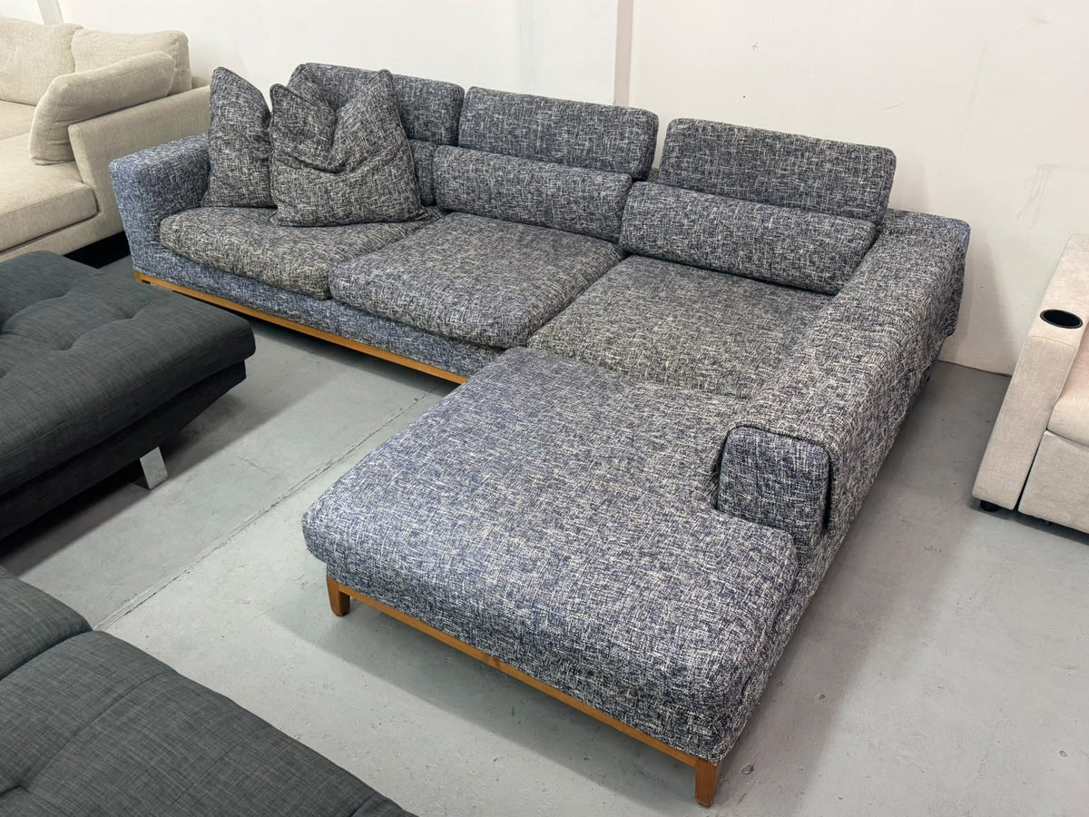Feather Comfort L-Shape Sofa | Adjustable Headrests | Sydney Wide Delivery | Pre - Owned