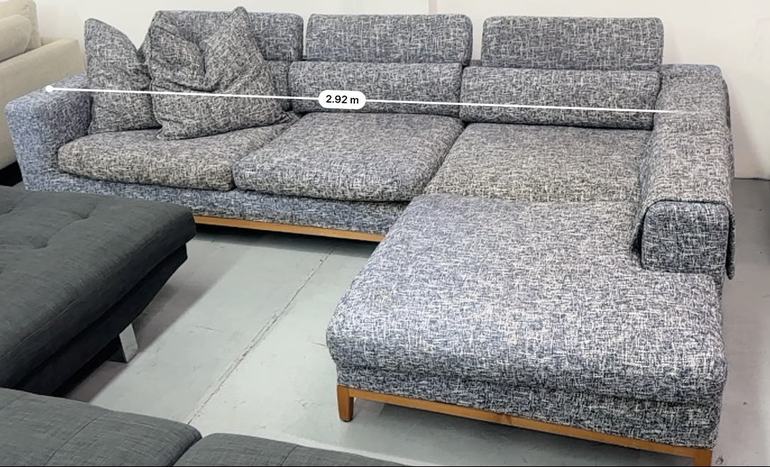 Feather Comfort L-Shape Sofa | Adjustable Headrests | Sydney Wide Delivery | Pre - Owned