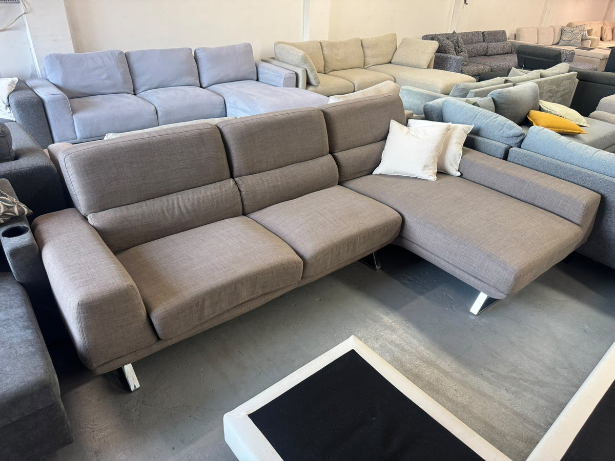 Beige L-Shape Sofa | Adjustable Backrests | Sydney Wide Delivery |Pre-Owned