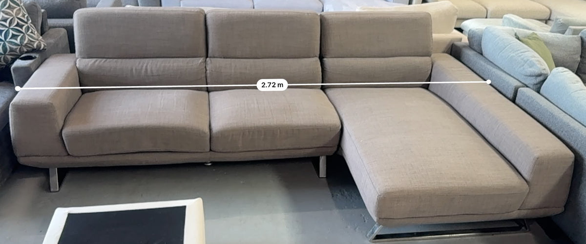 Beige L-Shape Sofa | Adjustable Backrests | Sydney Wide Delivery |Pre-Owned