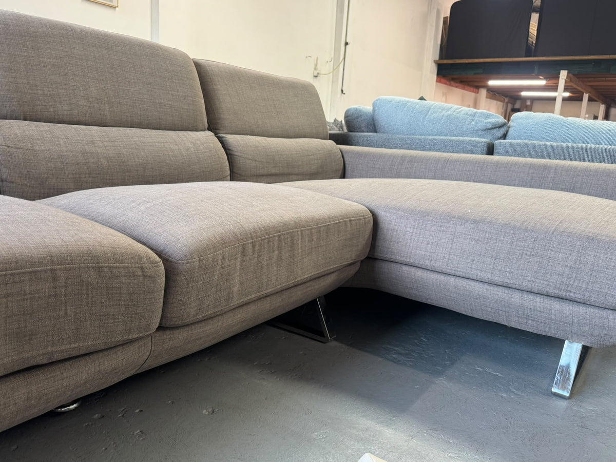 Beige L-Shape Sofa | Adjustable Backrests | Sydney Wide Delivery |Pre-Owned