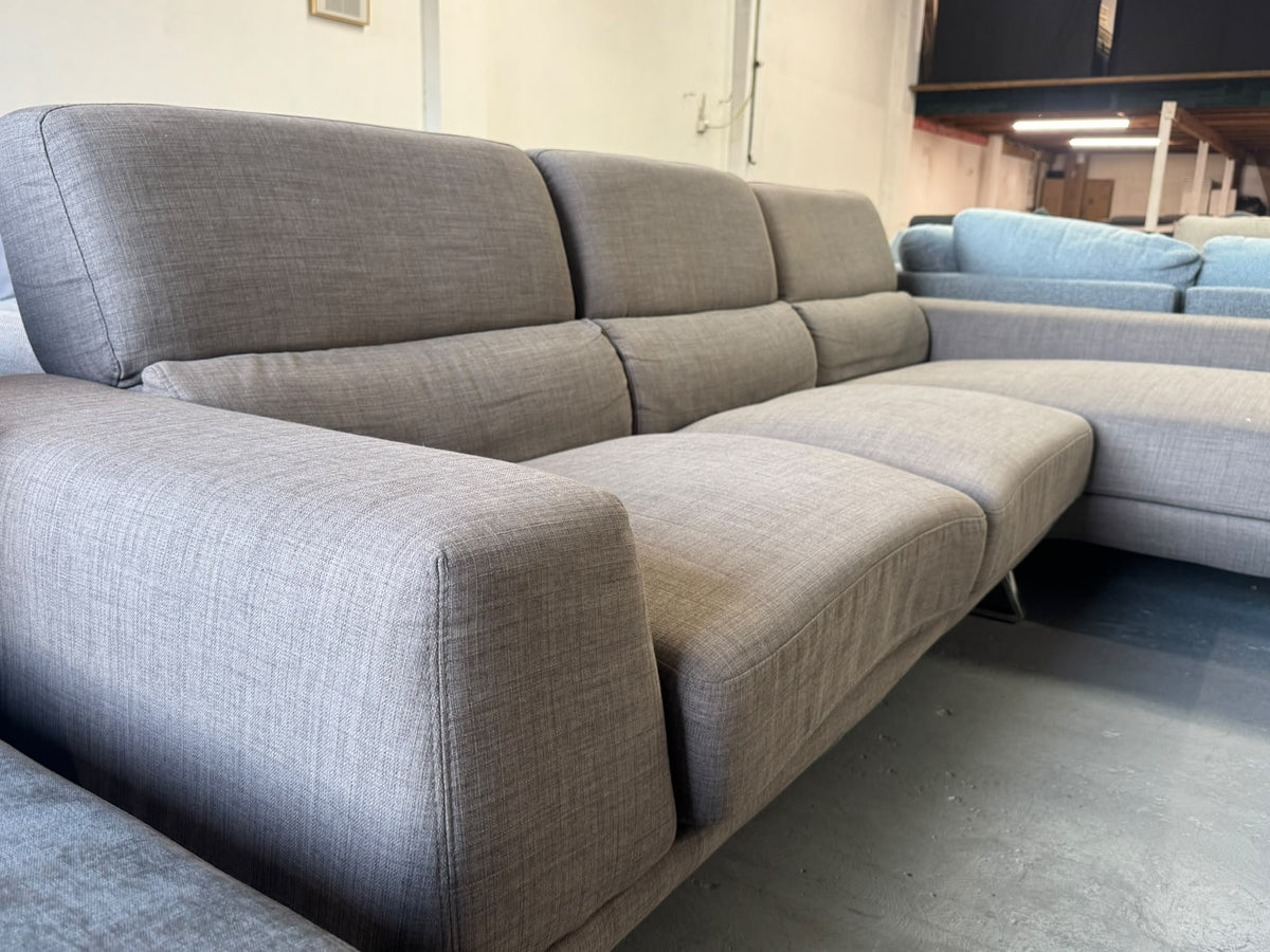Beige L-Shape Sofa | Adjustable Backrests | Sydney Wide Delivery |Pre-Owned