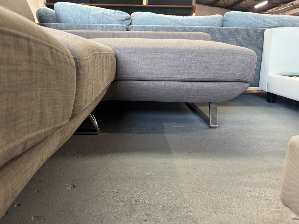 Beige L-Shape Sofa | Adjustable Backrests | Sydney Wide Delivery |Pre-Owned