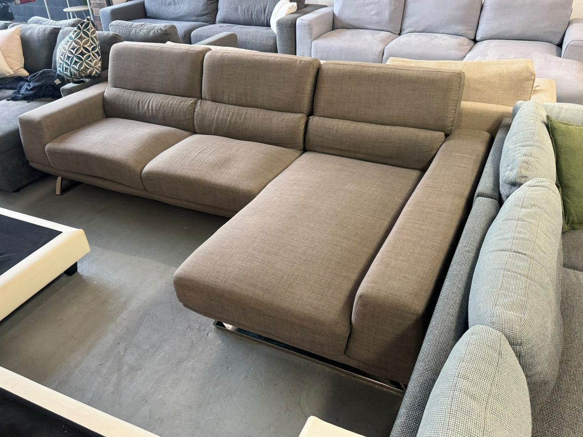Beige L-Shape Sofa | Adjustable Backrests | Sydney Wide Delivery |Pre-Owned