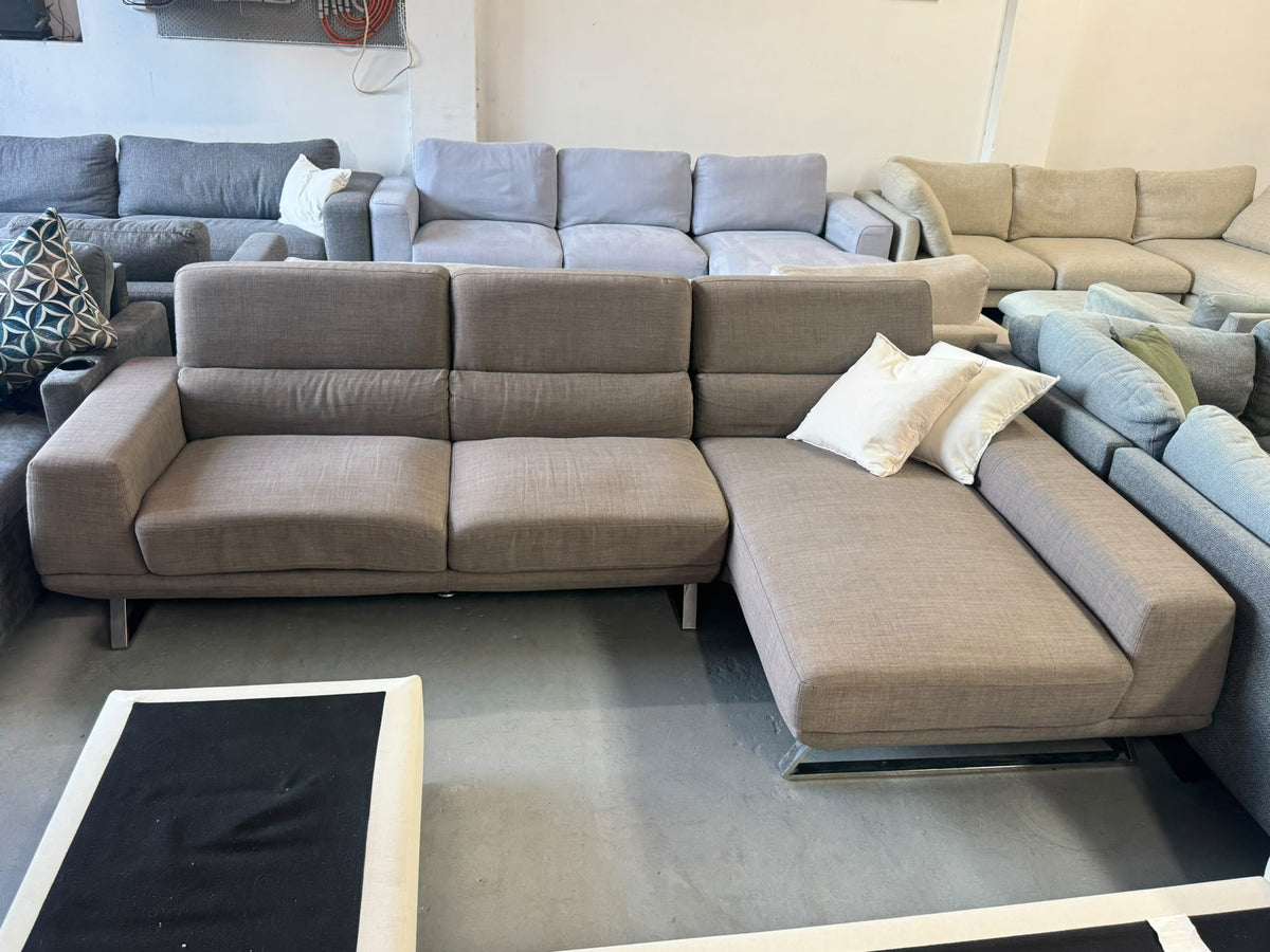 Beige L-Shape Sofa | Adjustable Backrests | Sydney Wide Delivery |Pre-Owned