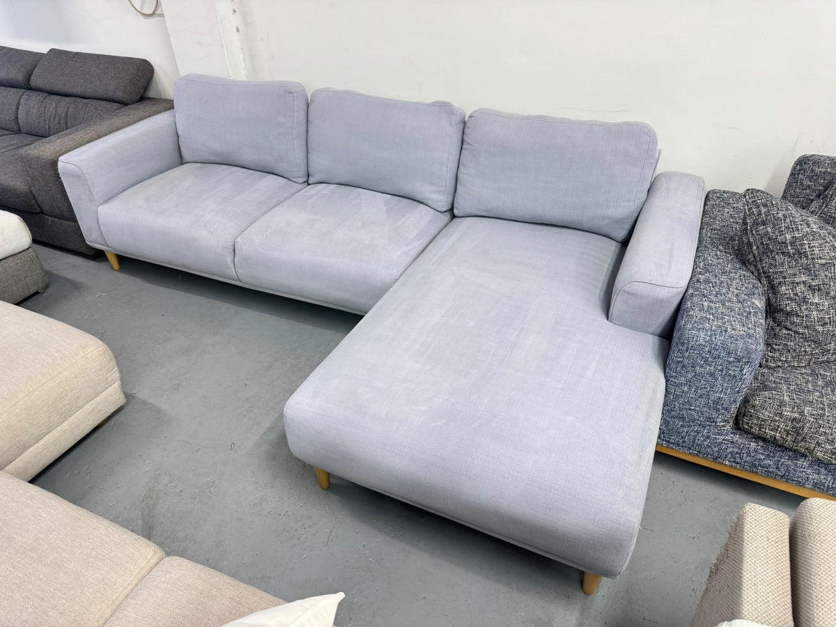 Plush Light Grey L-Shape Sofa | Washable Covers | Sydney Wide Delivery | Pre Owned