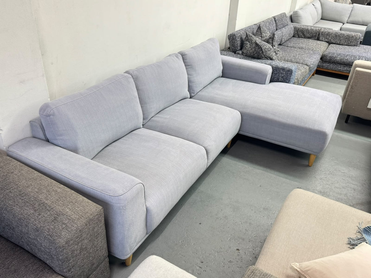 Plush Light Grey L-Shape Sofa | Washable Covers | Sydney Wide Delivery | Pre Owned