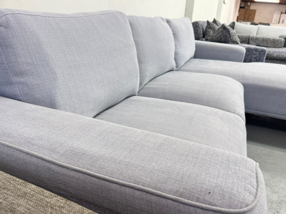 Plush Light Grey L-Shape Sofa | Washable Covers | Sydney Wide Delivery | Pre Owned