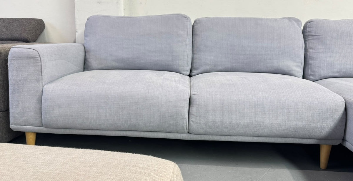 Plush Light Grey L-Shape Sofa | Washable Covers | Sydney Wide Delivery | Pre Owned