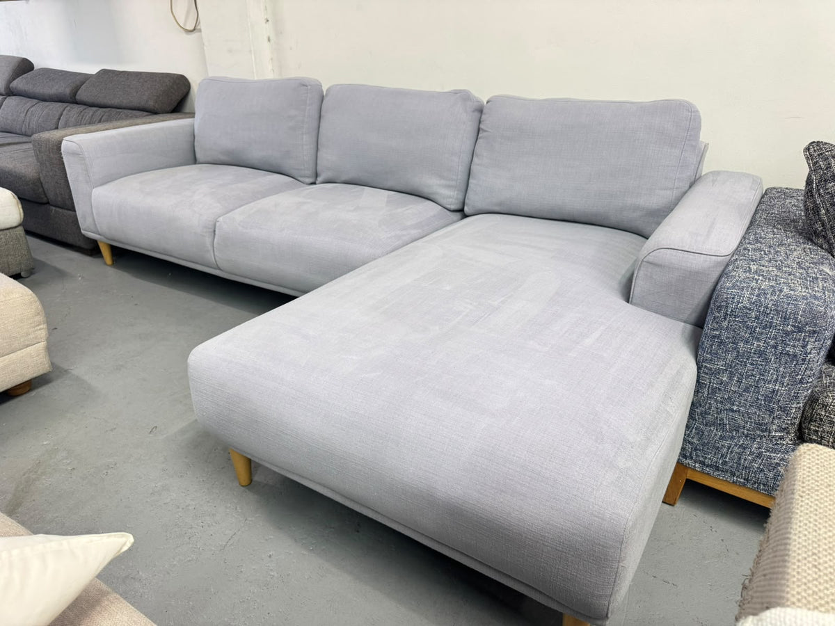Plush Light Grey L-Shape Sofa | Washable Covers | Sydney Wide Delivery | Pre Owned