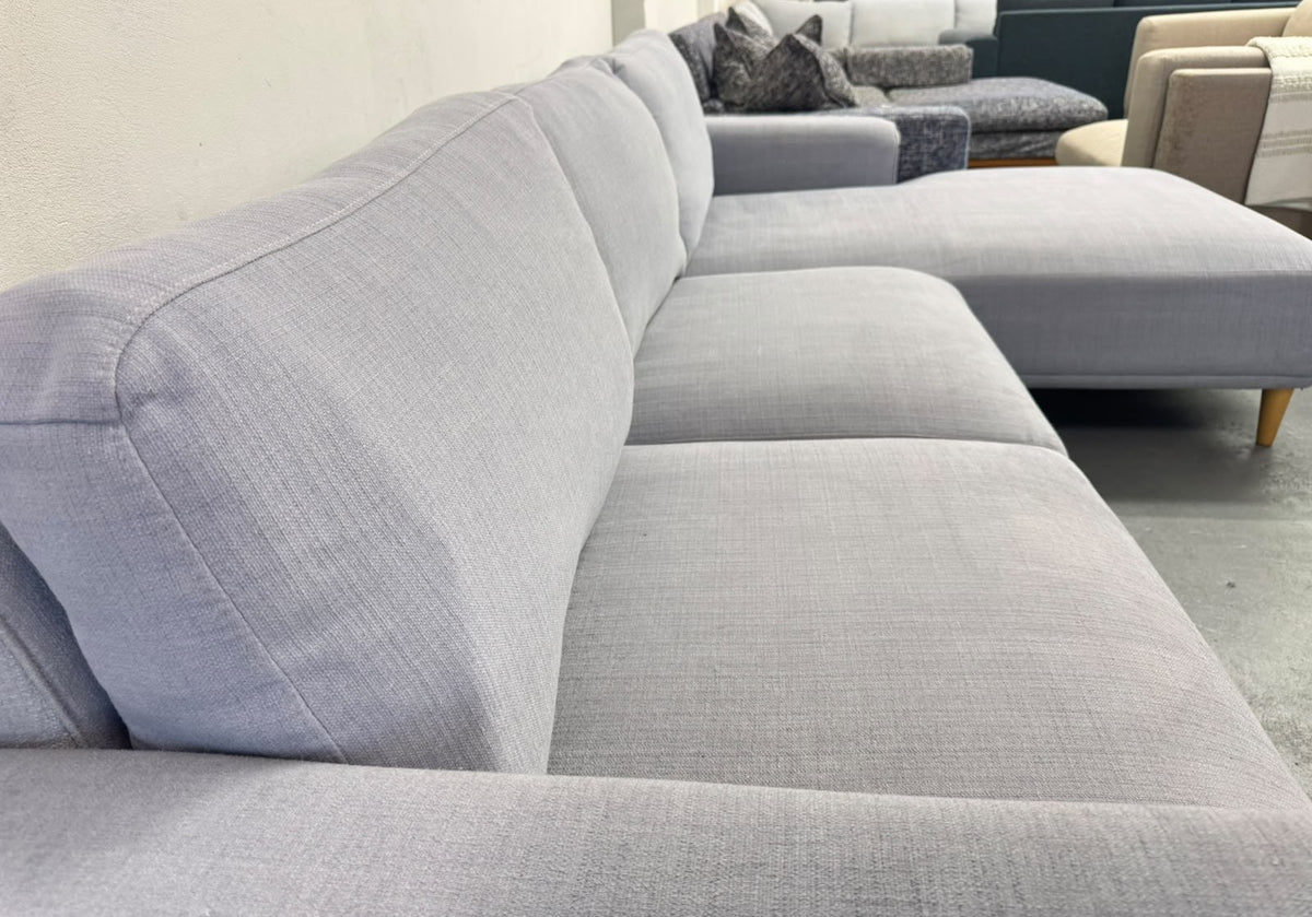 Plush Light Grey L-Shape Sofa | Washable Covers | Sydney Wide Delivery | Pre Owned