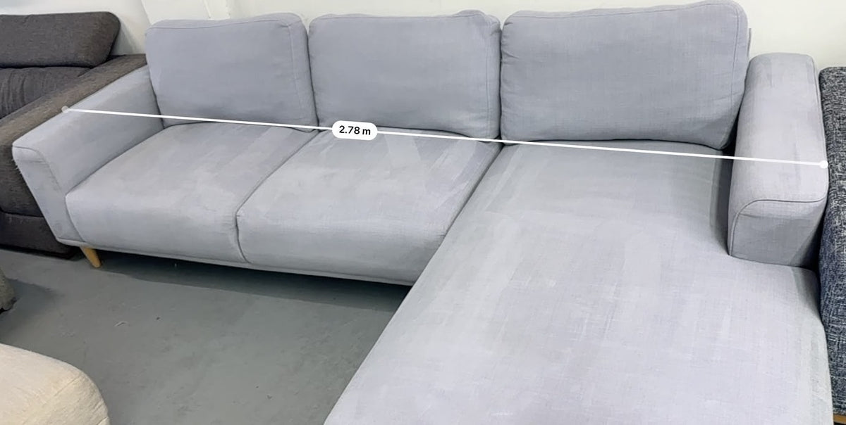 Plush Light Grey L-Shape Sofa | Washable Covers | Sydney Wide Delivery | Pre Owned