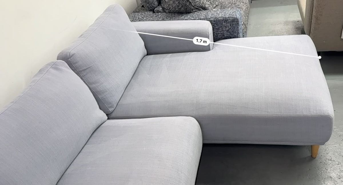 Plush Light Grey L-Shape Sofa | Washable Covers | Sydney Wide Delivery | Pre Owned
