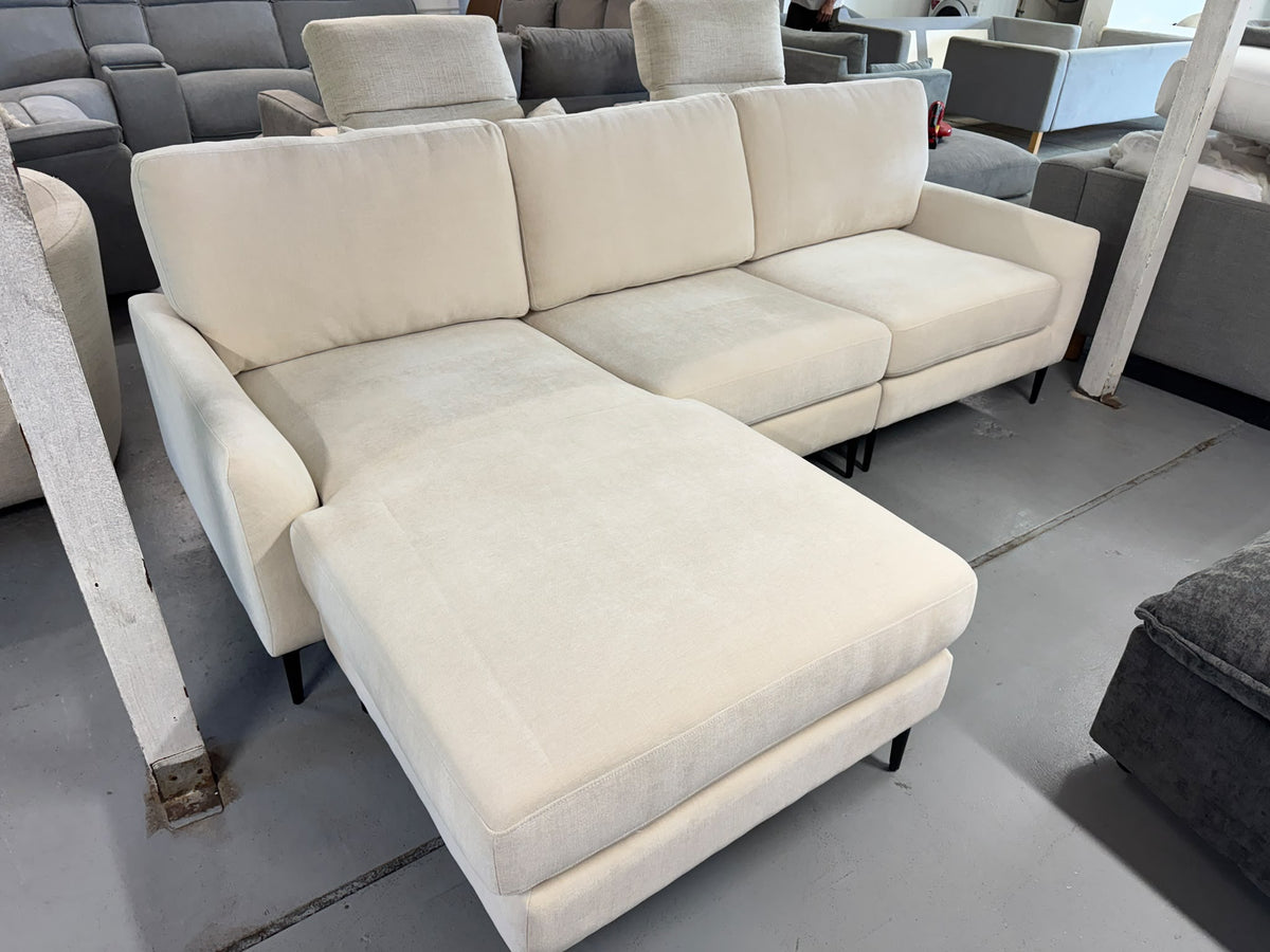 Brand New AIDA Cream L-Shape Reversible Chaise Sofa | Sydney Wide Delivery