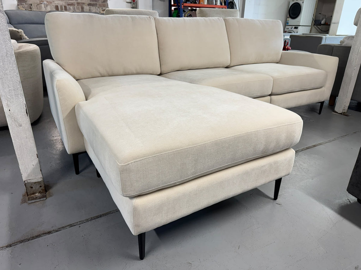 Brand New AIDA Cream L-Shape Reversible Chaise Sofa | Sydney Wide Delivery