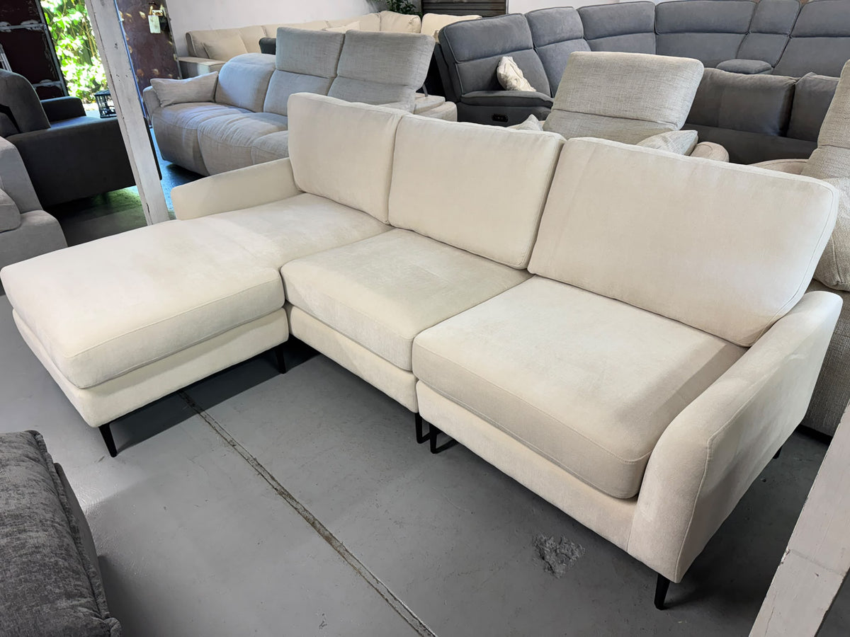 Brand New AIDA Cream L-Shape Reversible Chaise Sofa | Sydney Wide Delivery