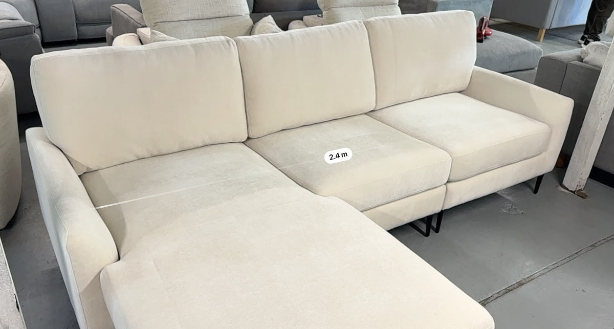 Brand New AIDA Cream L-Shape Reversible Chaise Sofa | Sydney Wide Delivery